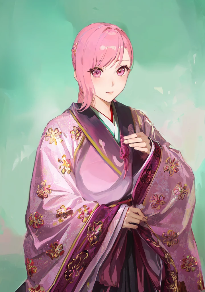 Pink Hair、Anime girl in purple dress,, Sakura Haruno, ((Wearing noble robes)), Goto Indian Summer, Sakura Haruno, Produced in collaboration with Anime Painter Studio, Inspired by Nishikawa Sukenobu, Glorious Makami, inspired by Eizan Kikukawa, Wearing Kimono, Yaoi Haruma, Wearing Kimono,big ,huge ,sex body,Three Kingdoms,Dynasty Warriors,Chinese style,Hanfu,Huge Breasts,Pink Eyes,Pink Hair