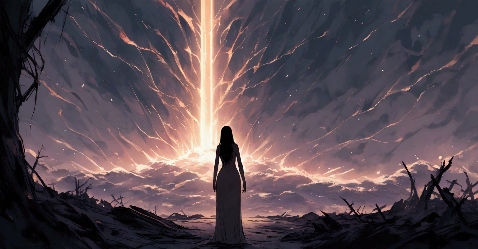 A sinister place, Terror, in the distance naked women