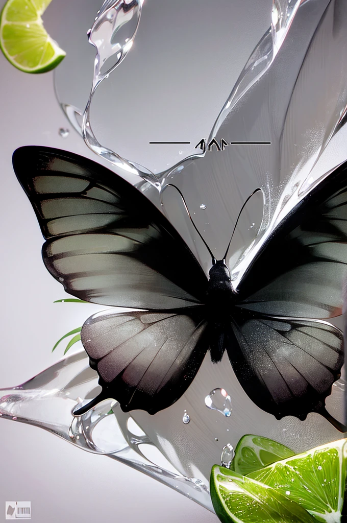 large black butterfly with its wings spread open. The background is a textured, misty grey with hints of green, creating a soft, ethereal atmosphere. There are lime slices positioned in the corners of the image, adding a vibrant pop of green color.
Overlaid on the butterfly's wing is the word "Lullm♥m" written in a yellow script font, possibly handwritten. In the bottom right corner, there is a small piece of text in Russian that reads "Я люблю маму," which translates to "I love mom" in English.
The image combines natural elements with a touch of personal sentiment, creating a visually appealing and emotionally resonant design