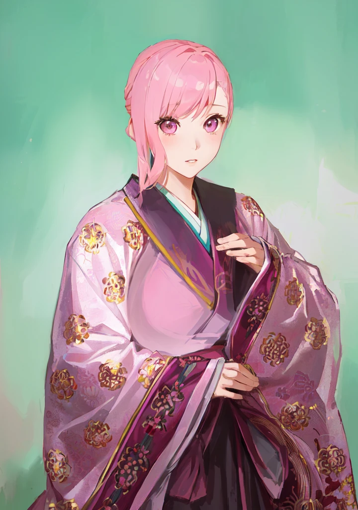 Pink Hair、Anime girl in purple dress,, Sakura Haruno, ((Wearing noble robes)), Goto Indian Summer, Sakura Haruno, Produced in collaboration with Anime Painter Studio, Inspired by Nishikawa Sukenobu, Glorious Makami, inspired by Eizan Kikukawa, Wearing Kimono, Yaoi Haruma, Wearing Kimono,big ,huge ,sex body,Three Kingdoms,Dynasty Warriors,Chinese style,Hanfu,Huge Breasts,Pink Eyes,Pink Hair,A bit sinister look,Cunning girl