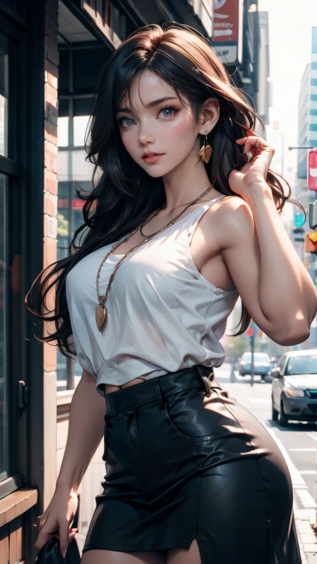 masterpiece, Female 4, dynamic, K-Pop Idols, Promotional Photos, Raise your hand, shout, kiss, Bring your face closer, Downtown, Hustle, Striking eyes, Fine skin, Confident(lol), Bird's-eye view, squint, squint, squint, High resolution, Professional photos, Street Corner, share, pink, See-through bra, String Bikini, Spotlight, Rock singer, Rainbow Hair,, belly button, Straight hair, Put your hands in your pockets, Headphones, Long Hair, tattoo、24-year-old female、Sexy proportions、Sexy breasts、Narrow waist、Long eyelashes