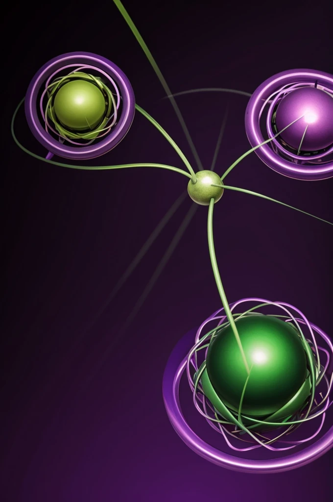 purple and green atom