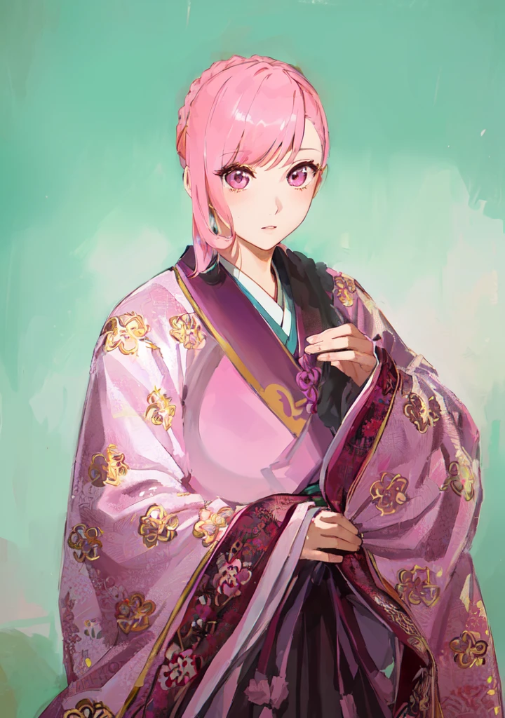 Pink Hair、Anime girl in purple dress,, Sakura Haruno, ((Wearing noble robes)), Goto Indian Summer, Sakura Haruno, Produced in collaboration with Anime Painter Studio, Inspired by Nishikawa Sukenobu, Glorious Makami, inspired by Eizan Kikukawa, Wearing Kimono, Yaoi Haruma, Wearing Kimono,big ,huge ,sex body,Three Kingdoms,Dynasty Warriors,Chinese style,Hanfu,Huge Breasts,Pink Eyes,Pink Hair,A bit sinister look,Cunning girl