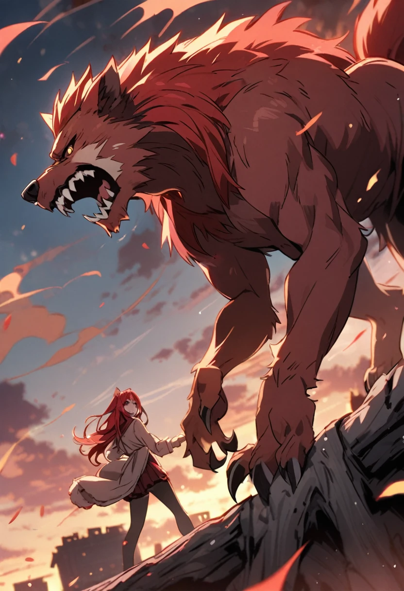 Red hair color werewolf