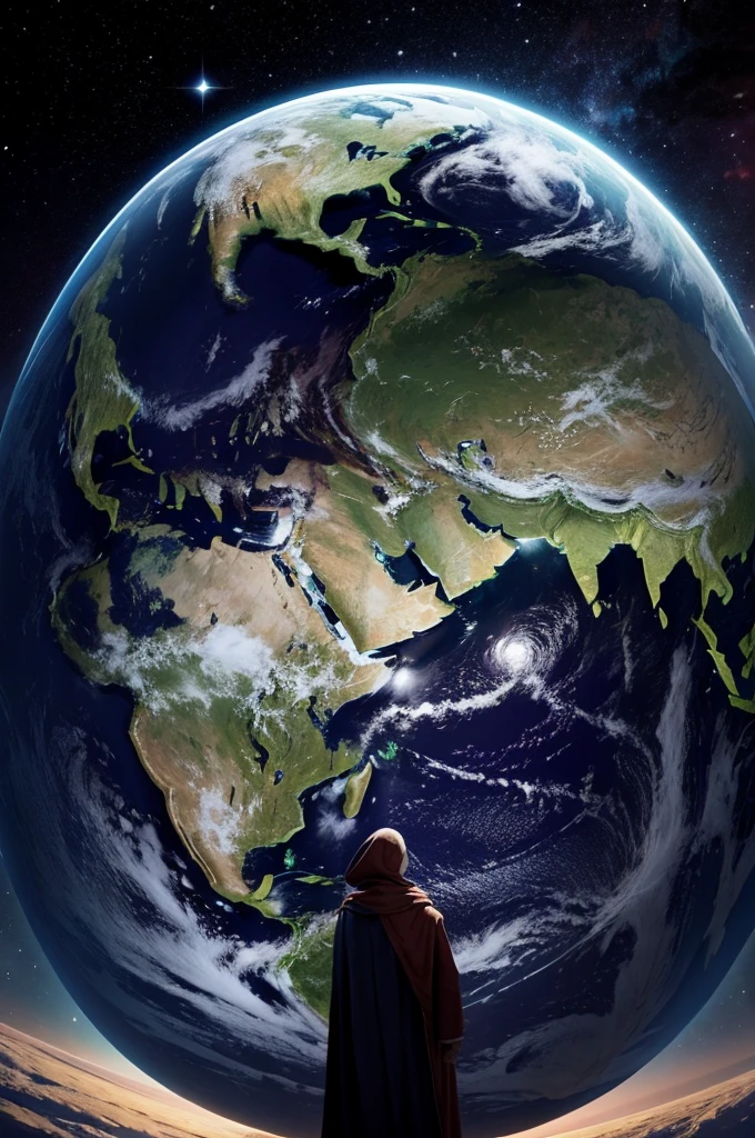 Planet Earth surrounded by characters from films and series 