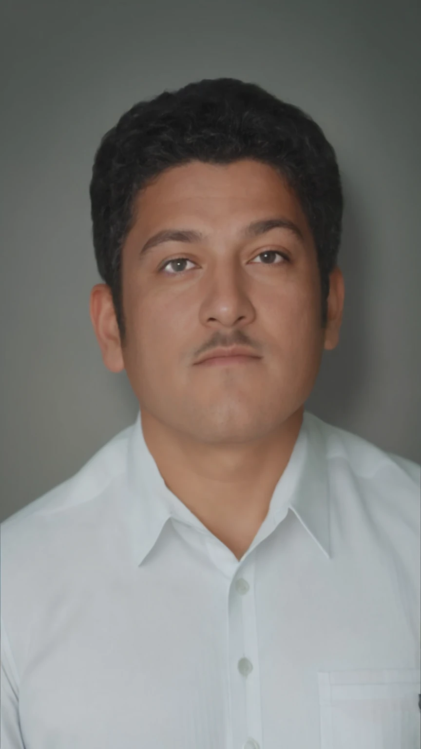 Make this photo look realistic and detailed, arafed man in a white shirt and tie looking at the camera, curly hair, 5 0 years old man, eloy morales, headshot profile picture, very detailed potrait, realistic portrait photo, close up potrait, profile portrait, very detailed face, very realistic face, very perfected face, very detailed clothes, very realistic clothes, very perfected clothes