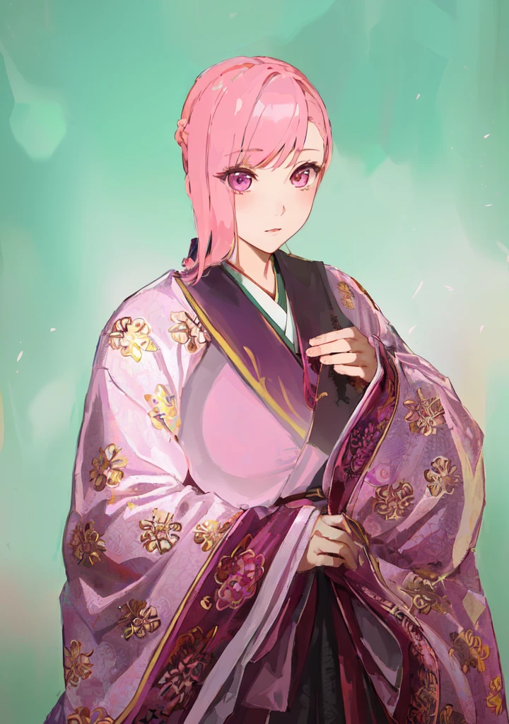 Pink Hair、Anime girl in purple dress,, Sakura Haruno, ((Wearing noble robes)), Goto Indian Summer, Sakura Haruno, Produced in collaboration with Anime Painter Studio, Inspired by Nishikawa Sukenobu, Glorious Makami, inspired by Eizan Kikukawa, Wearing Kimono, Yaoi Haruma, Wearing Kimono,big ,huge ,sex body,Three Kingdoms,Dynasty Warriors,Chinese style,Hanfu,Huge Breasts,Pink Eyes,Pink Hair,A bit sinister look,Cunning girl