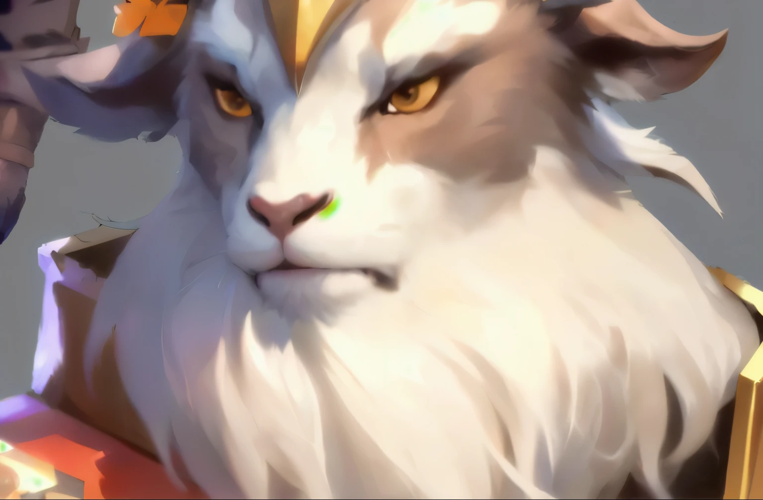 There was a goat sitting in a box，Wearing a hat, Silas, Onmyoji portrait, portrait of Ali, Druid portrait, a Mad Rat Images, Ali, Mad Rat Images, Tauren, Onmyoji detailed art, poet, Character Art Close-up, Druid, Retrato Zeus, heise jinyao, Onmyoji