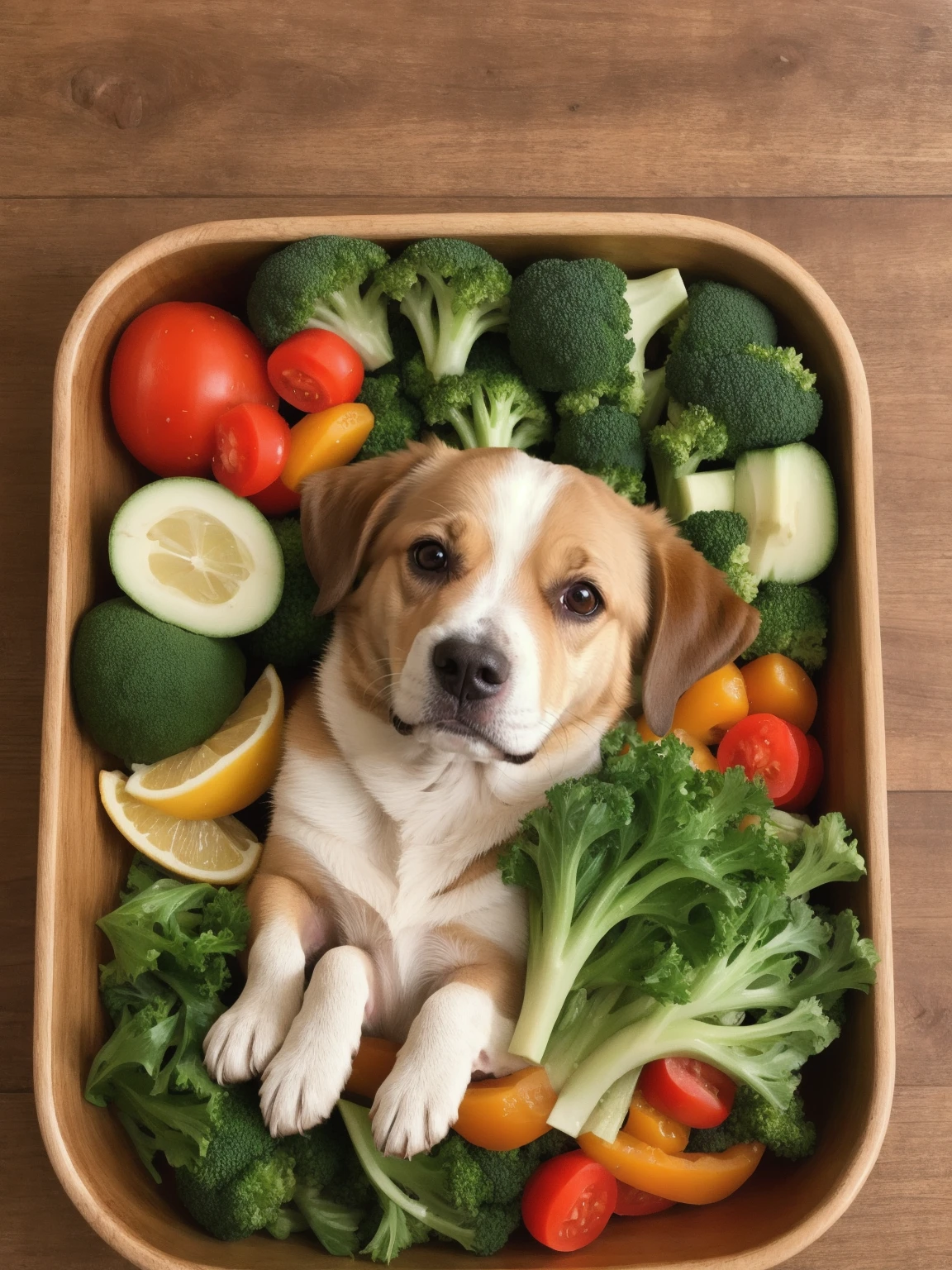 a dog made of vegetable