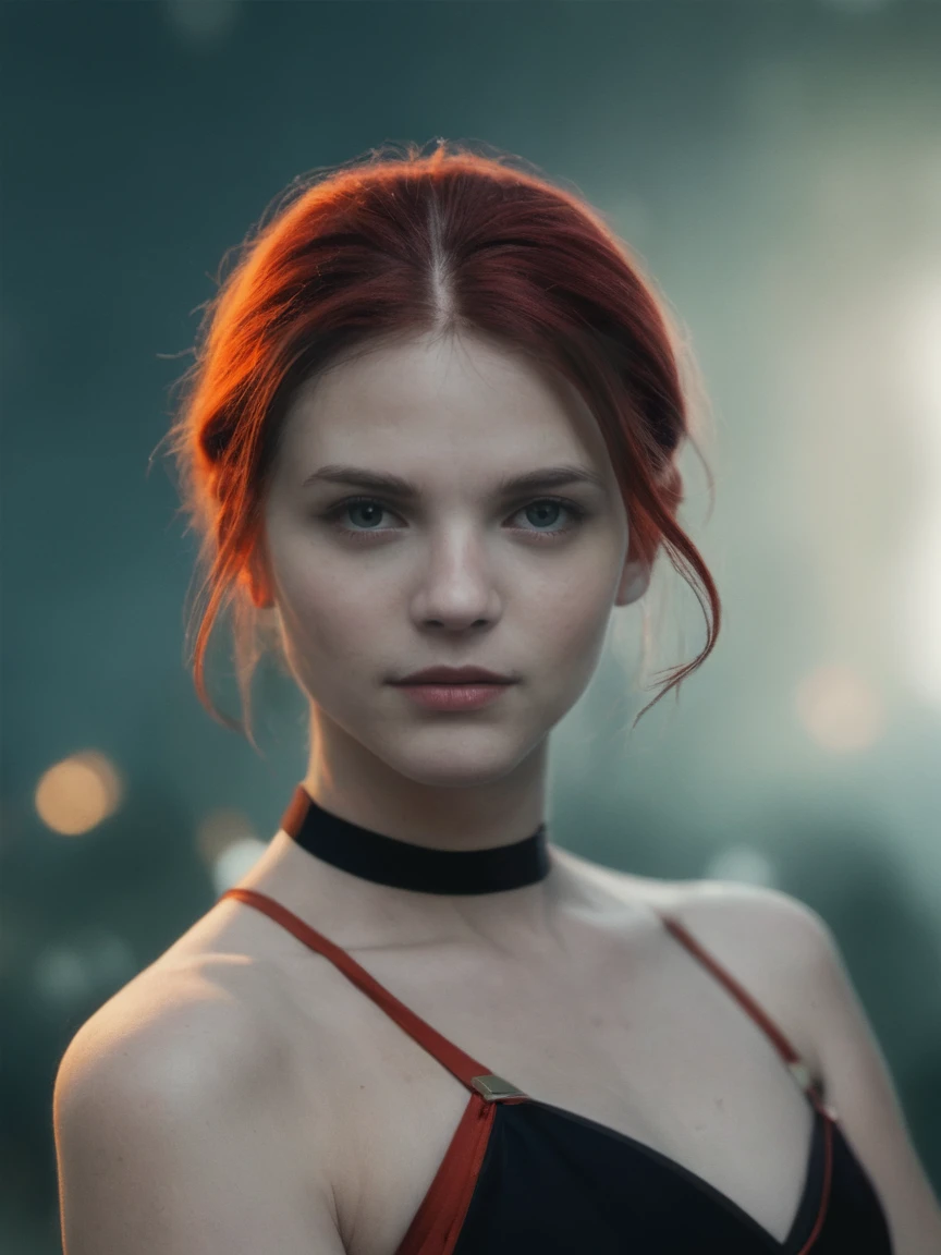 cinematic film, Realistic photograph,
Best quality, Raw photo, face portrait, a young cyborg woman with fiery red hair. Her face fills the frame, bathed in neon hues, exuding determination and mystery amidst a futuristic backdrop, Fujicolor Pro 400H, L USM
,shallow depth of field, vignette, highly detailed, high budget, bokeh, cinemascope, moody, epic, gorgeous, film grain, grainy,