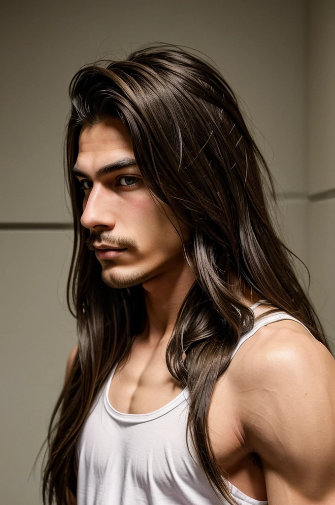 1920's Young Brunette Beautiful Man, Dark Pink Hair, Strong Build, Soft Face Portrait Photography, Realistic Face, Natural Photography, Ultra HD