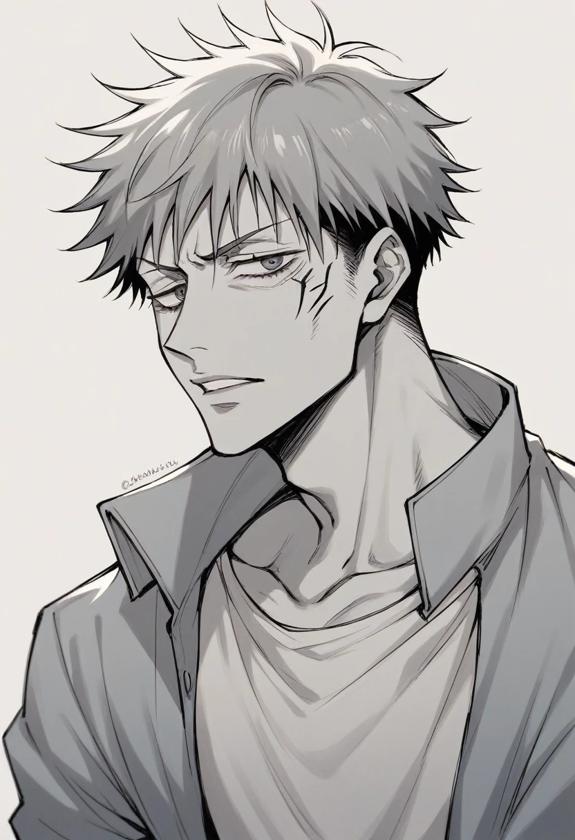 jujutsu kaisen satura gojo as super realistic bodybuilder 