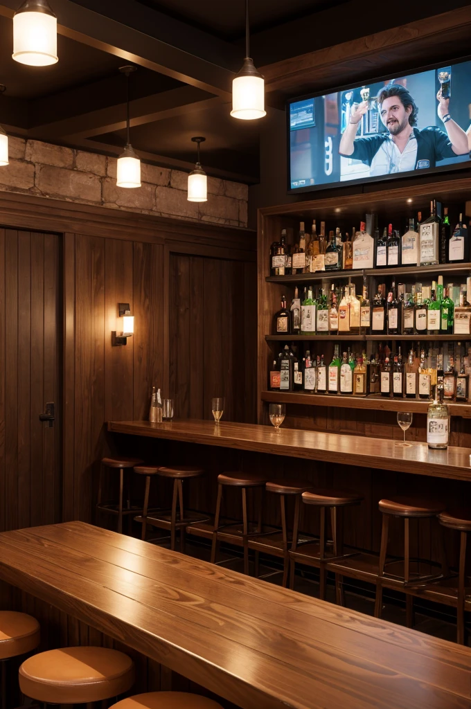realistic image of a bar stage