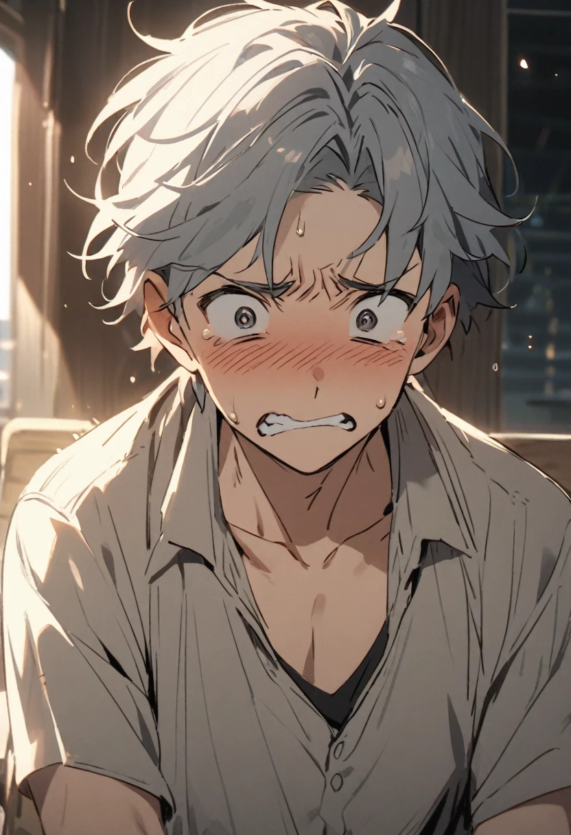 Man with upset and sad expression