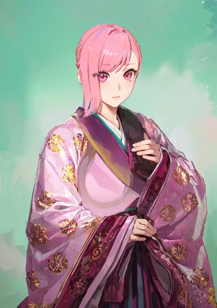 Pink Hair、Anime girl in purple dress,, Sakura Haruno, ((Wearing noble robes)), Goto Indian Summer,Produced in collaboration with Anime Painter Studio, Inspired by Nishikawa Sukenobu, Glorious Makami, inspired by Eizan Kikukawa, Wearing Kimono, Yaoi Haruma, Wearing Kimono,big ,huge ,sex body,Three Kingdoms,Dynasty Warriors,Chinese style,Hanfu,Huge Breasts,Pink Eyes,Pink Hair,A bit sinister look,Cunning girl,fate Miyamoto Musashi