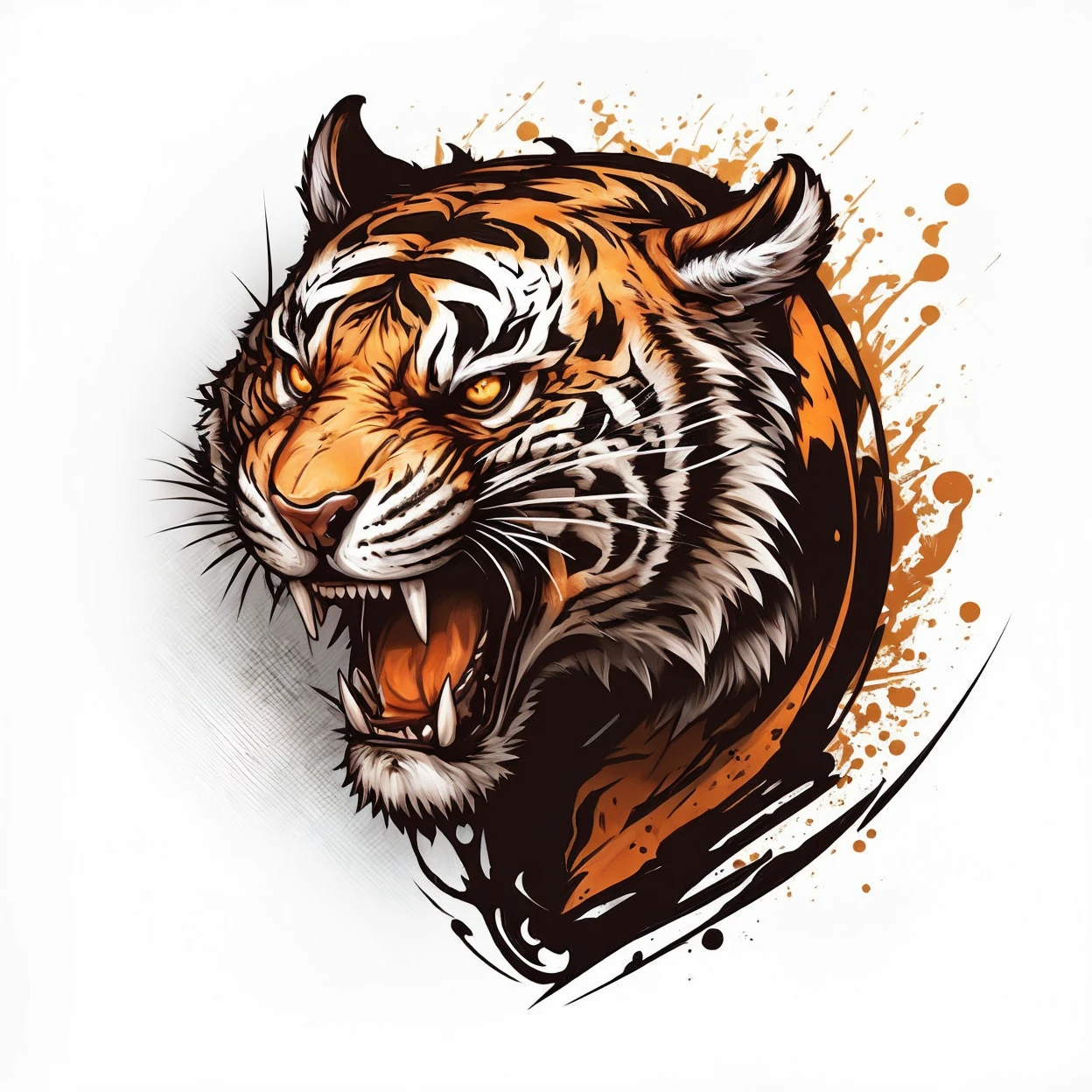 tiger angry and roar, ultra realistic, high graphic resolution and detail