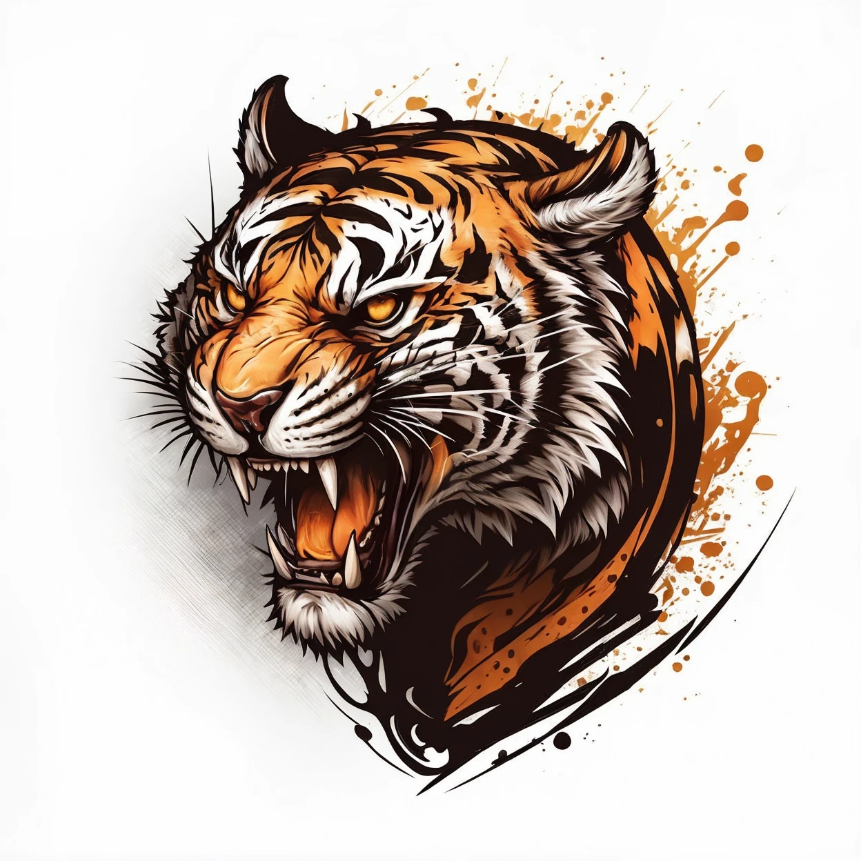 tiger angry and roar, ultra realistic, high graphic resolution and detail