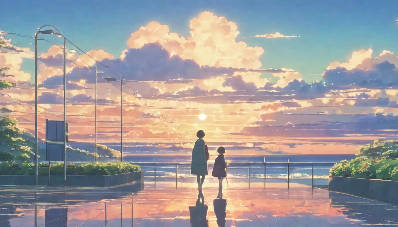 (Masterpiece:1.5), (Lofi anime Aesthetic:1.9), (best quality:1.5), anime style (([makoto shinkai])), makoto shinkai&#9, background anime full hd, conceptual artwork, tumblr, magical realism, cute anime, anime full hd, (anime movie backgrounds), Ultra range of scene details, Beautiful woman, long hair, beautiful and bright eyes, natural beauty body, (Lofi anime style)