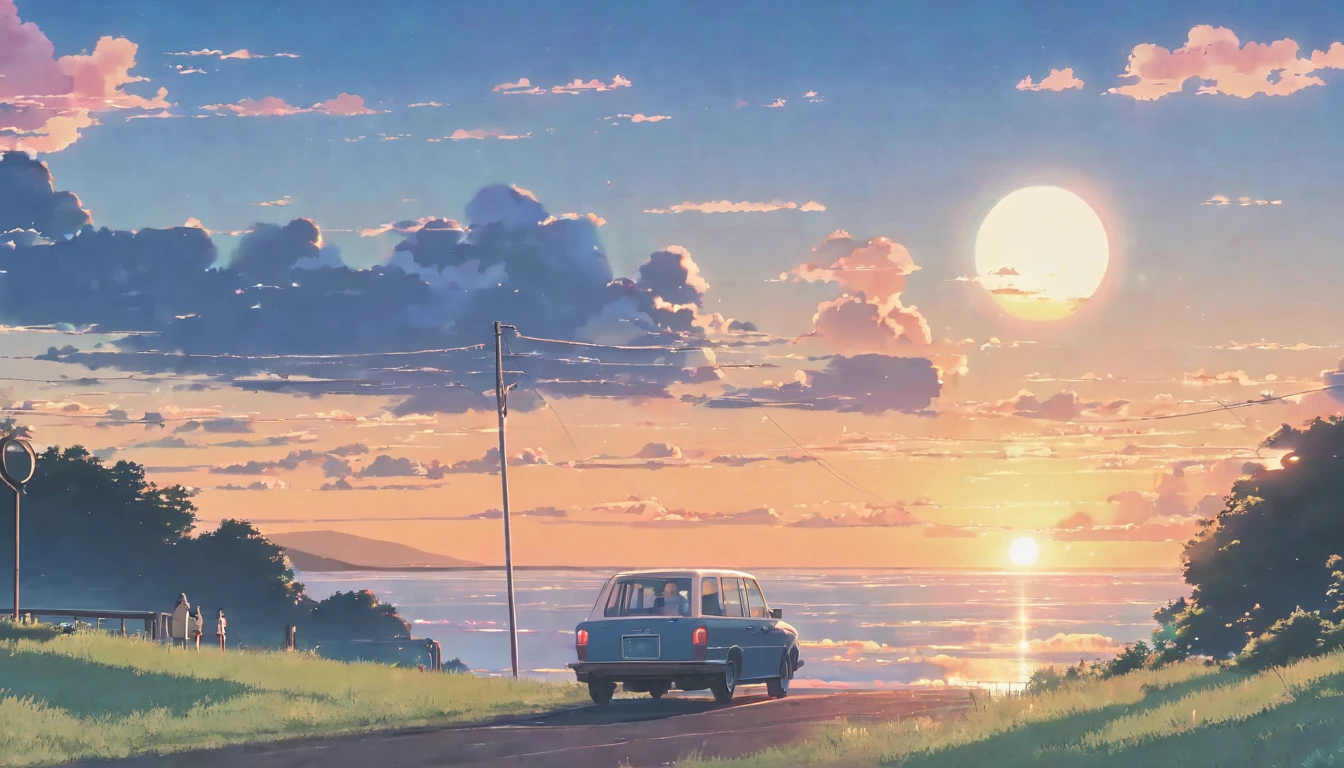 (Masterpiece:1.5), (Lofi anime Aesthetic:1.9), (best quality:1.5), anime style (([makoto shinkai])), makoto shinkai&#9, background anime full hd, conceptual artwork, tumblr, magical realism, cute anime, anime full hd, (anime movie backgrounds), Ultra range of scene details, Beautiful woman, long hair, beautiful and bright eyes, natural beauty body, (Lofi anime style)