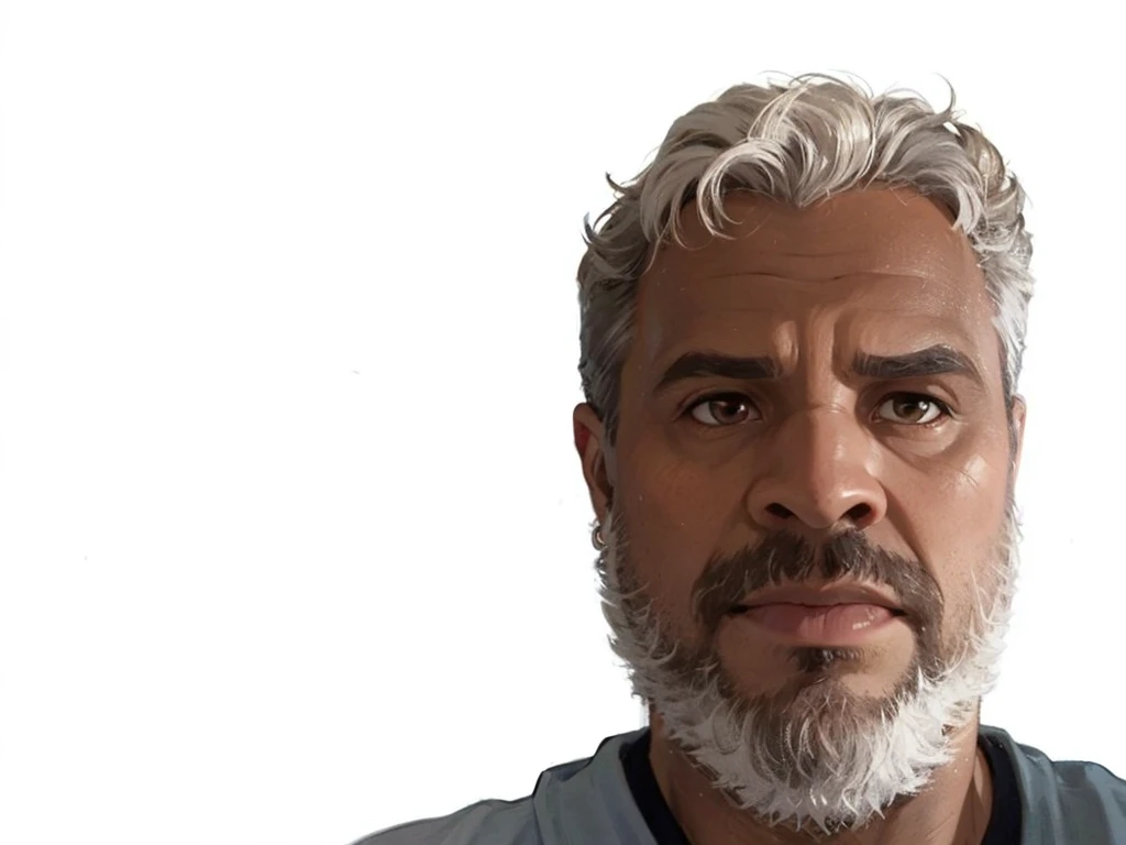 man with beard, Disney, Pixar cartoon style avatar, dark brown eyes.