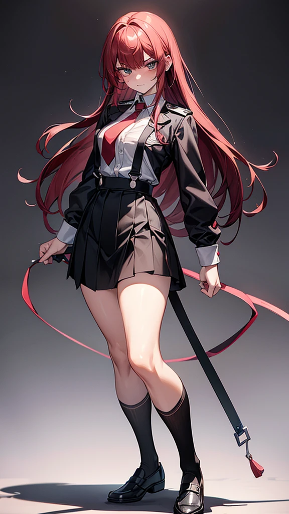 {{masterpiece}}, {{{Highest quality}}},{{Very detailed}}, {{figure}},{{tall}},{{Adult female}},,{{Fighting stance}},{},{{Long sleeve mini skirt uniform}},{{on one knee}},}}{}},{fighting stance}},{},{}, ,{{}},{{Eyelet foot}},,{{blushing with anger}},{{v-shaped eyebrows}},,{{}},{{}},,Slender body}}{{Avoidance}}{{Female police officer}},,,,suspenders ,Long sleeve mini skirt uniform, White High Socks,Black fingerless gloves, Long Red Hair, Red tie,Straight hair ,Blunt bangs,Thigh holster,.amountn loafer,,blush,Wrinkles ,amount,Grit your teeth,suffering,v-shaped eyebrows.,Sweat dripping,Medium chest ,get annoyed,,Slums,,Twisting,