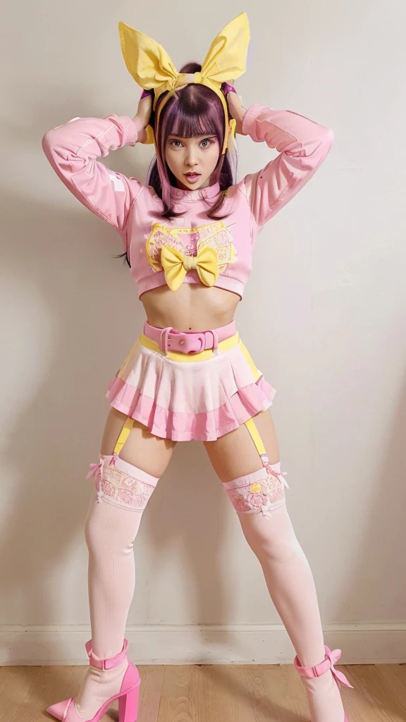 (((girl 9 ))) ,ssexy girl in pink lingerie and lace stockings,,Stephanie | Lazy Town,lace gloves large