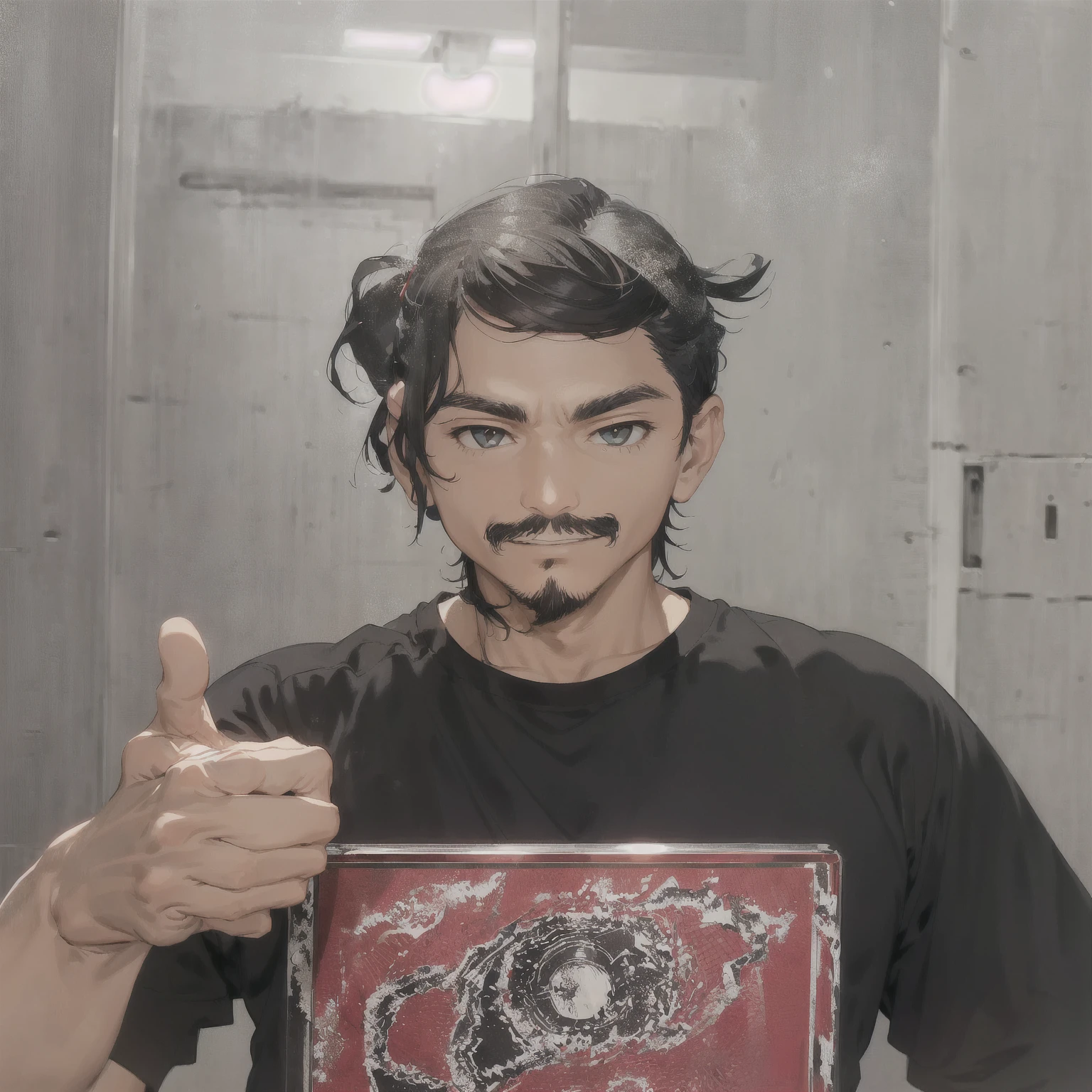 A man in a black shirt gives a thumbs up, Khizr Salem, ash thorp Khizr Salem, Yoichiro Oda, Zhang&#39;s grandmother, 8k selfie photo, Filmed in the early 2020s, Kimura Shinji, yanjun chengt, Norihiro Yagi, Ramilsonga