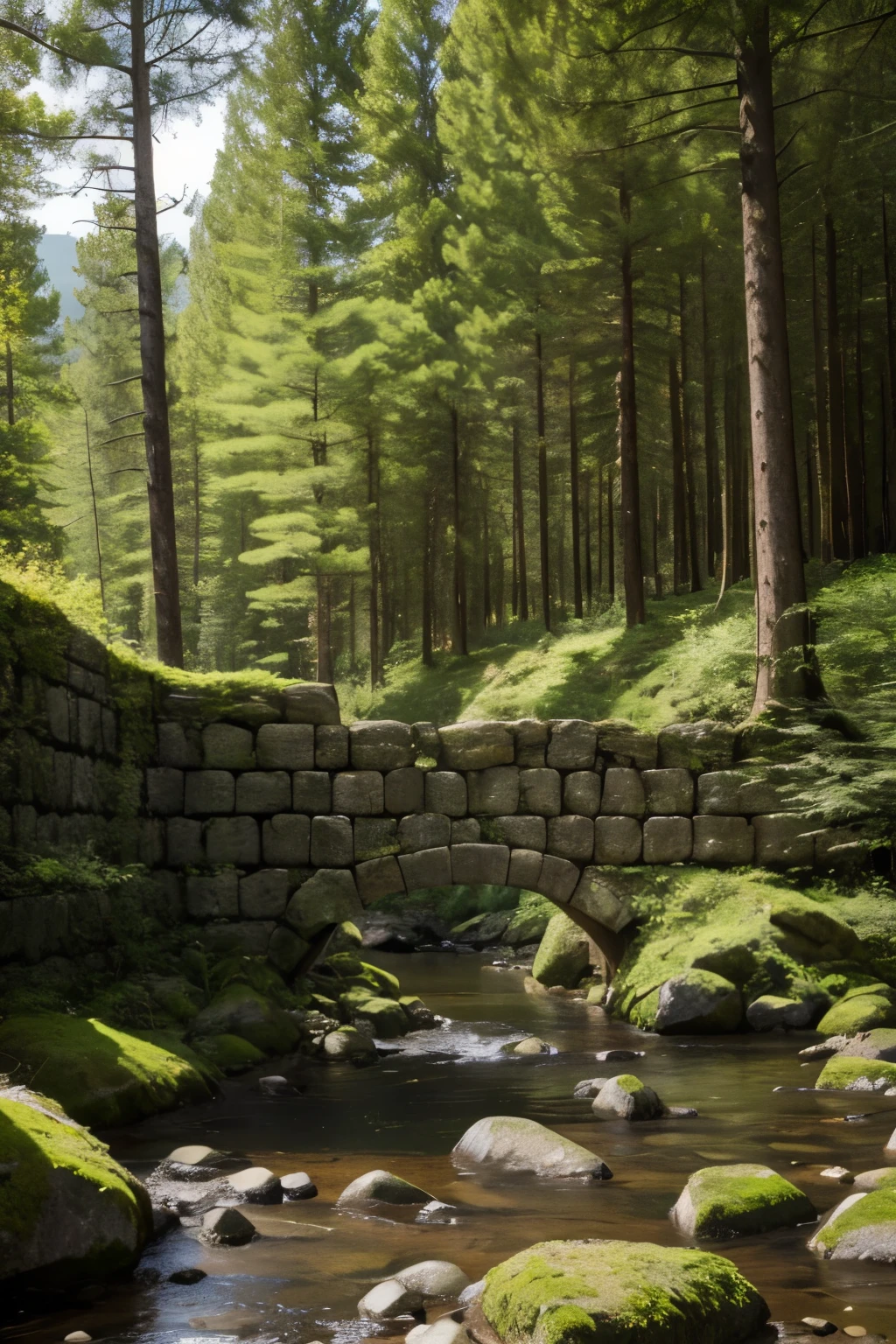A giant stone wall, that separates a forest