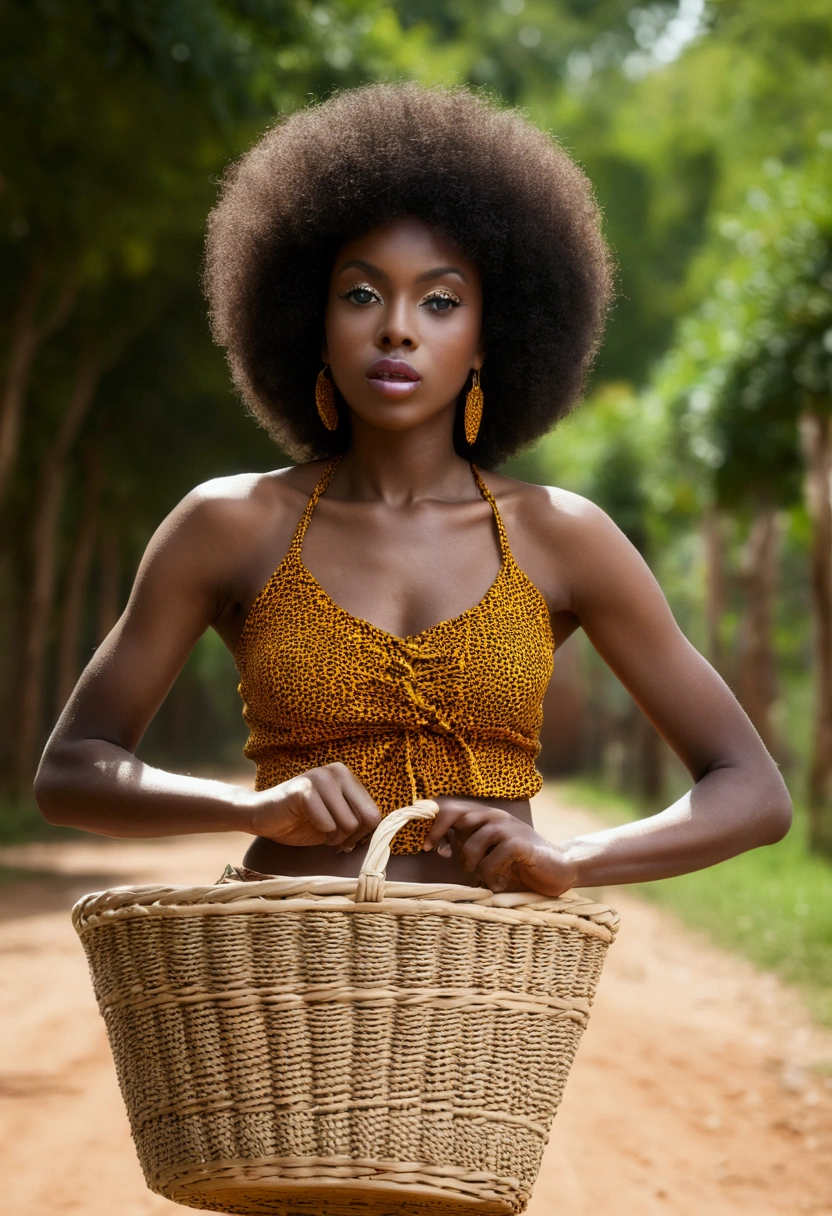 ((Peau africaine foncée, Peau d'ébène très profonde)), ((Sa beauté est indéniable)), ((Visage mignon excité)), ((Yeux parfaits hyper détaillés,)), ((pose mignonne)), ((Langue sortie)), ((séduisant )), Sexy, (( Tenue de Basket Sexy)), ((Queue de cheval afro cheveux bouclés africains,)), (( peau)), ((debout, Vue de face)), (Joue au basket dans une pose Sexy)), ((Dehors, Terrain de basket)), Image de synthèse avec mise au point nette, photoréaliste, Détails élevés, Réaliste, chef-d'œuvre, absurdes, Meilleure qualité, HDR, haute qualité, haute définition, extrêmement détaillé, Fond d'écran 8k, détails complexes, 8k euh, Full HD, (photo réaliste:1.2), contraste, éclairage intense, cinématique d'éclairage, éclairage naturel, veilleuse, Nuit, Éclairage global, occlusion ambiante