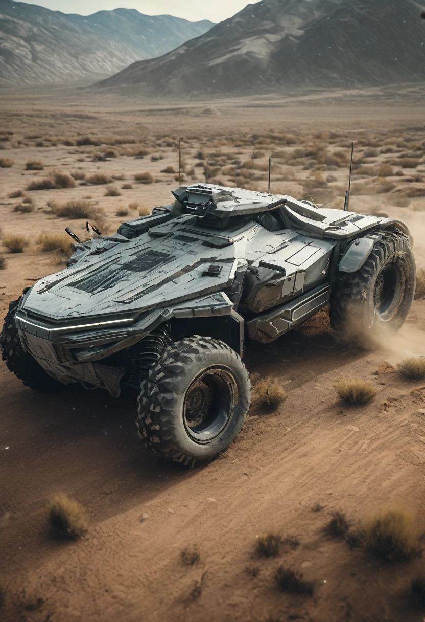 One Epic Cinematic shot of Futuristic Advanced Military Vehicle, extremely detailed, 8k UHD (masterpiece:1.2) (photorealistic:1.2) (best quality) (intricate) (8k) (HDR) (cinematic lighting) (sharp focus)
