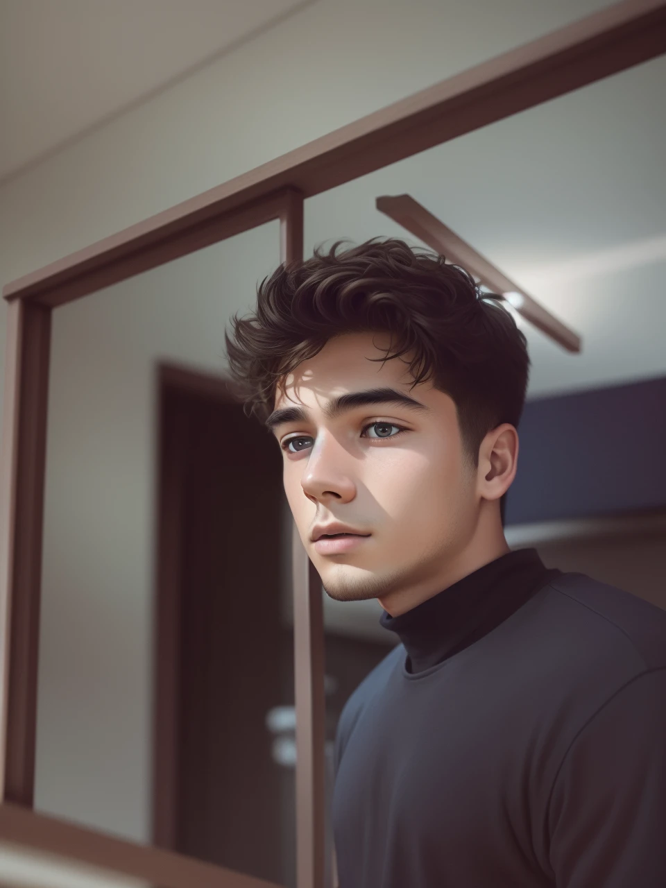 extremely detailed face, masterpiece, realistic, best quality, photorealistic, 8k, high res, standing, (looking at the camera), ordinary clothes, boy, short wavy hair, by lee jeffries Nikon D850 film stock photography 4 kodak camera portra 400 lens f1.6 rich colors hyper realistic texture dramatic lighting irrealengine trending on artstation cinestill 800, (((full body))), (((young man))), (((young man))), (((18-year-old boy)))), (((adolescent)))