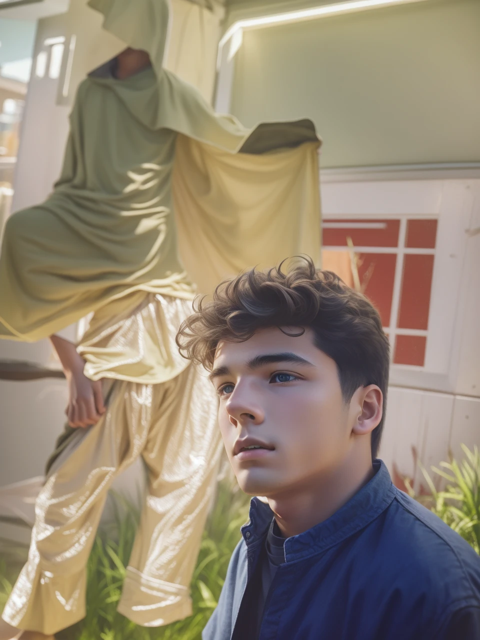 extremely detailed face, masterpiece, realistic, best quality, photorealistic, 8k, high res, standing, (looking at the camera), ordinary clothes, boy, short wavy hair, by lee jeffries Nikon D850 film stock photography 4 kodak camera portra 400 lens f1.6 rich colors hyper realistic texture dramatic lighting irrealengine trending on artstation cinestill 800, (((full body))), (((young man))), (((young man))), (((18-year-old boy)))), (((adolescent)))