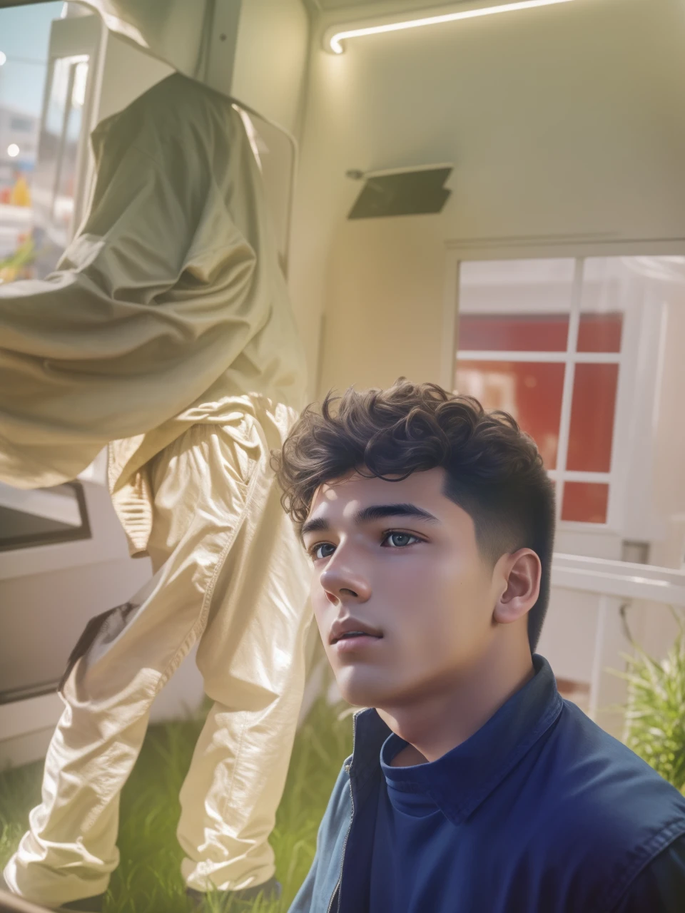 extremely detailed face, masterpiece, realistic, best quality, photorealistic, 8k, high res, standing, (looking at the camera), ordinary clothes, boy, short wavy hair, by lee jeffries Nikon D850 film stock photography 4 kodak camera portra 400 lens f1.6 rich colors hyper realistic texture dramatic lighting irrealengine trending on artstation cinestill 800, (((full body))), (((young man))), (((young man))), (((18-year-old boy)))), (((adolescent)))