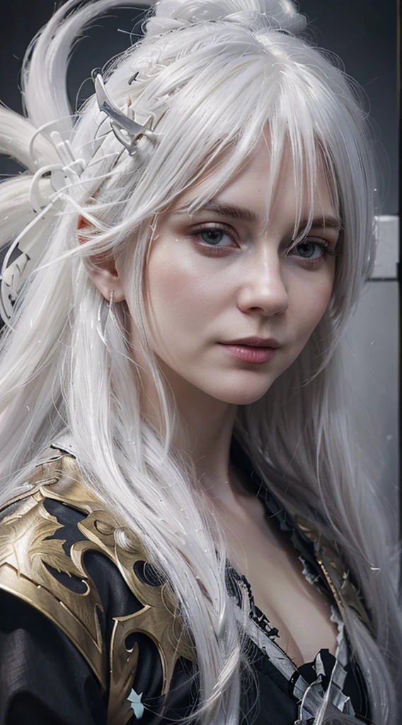 a close up of a person with white hair and a sword, white haired deity, with white long hair, with long white hair, artwork in the style of guweiz, white haired, guweiz, handsome guy in demon slayer art, beautiful character painting, by Yang J, white-haired, guweiz on pixiv artstation, anime character