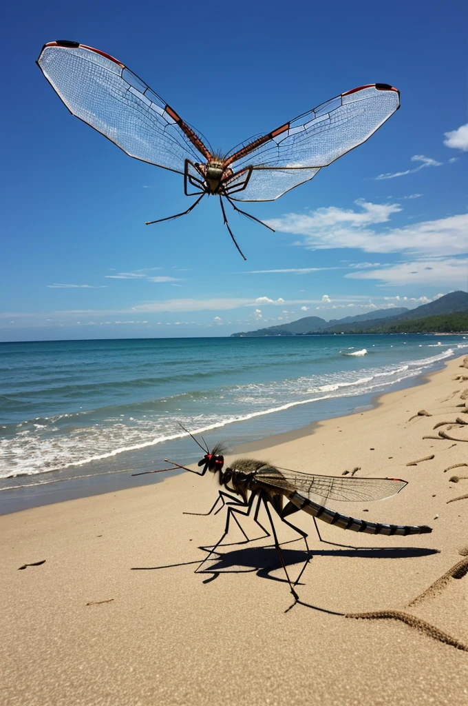 giant mosquito on the beach