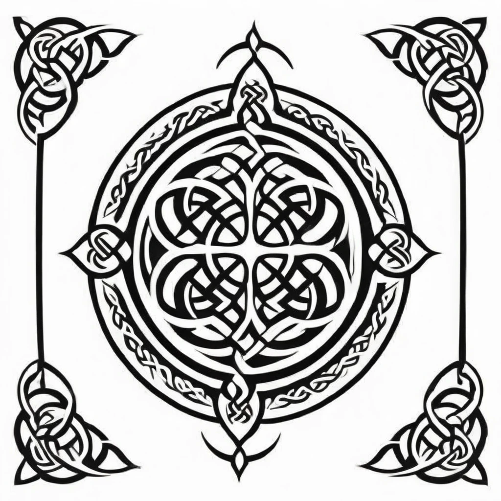 celtic style, tribal style, norse style, black and white, unarmored, defense, unarmored defense