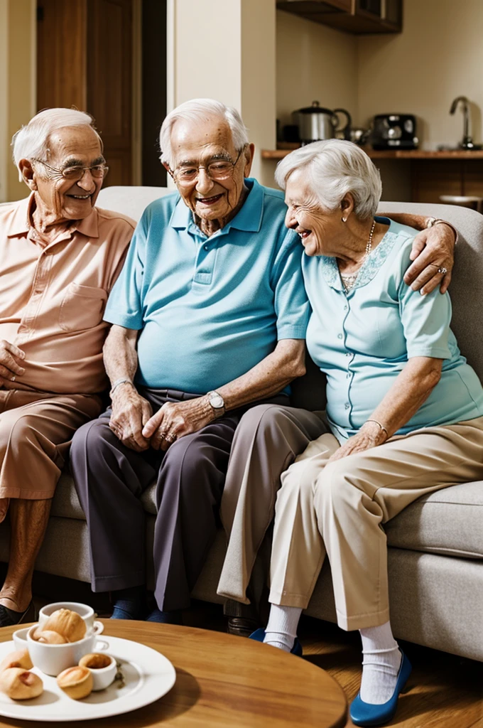 An elderly couples living happily