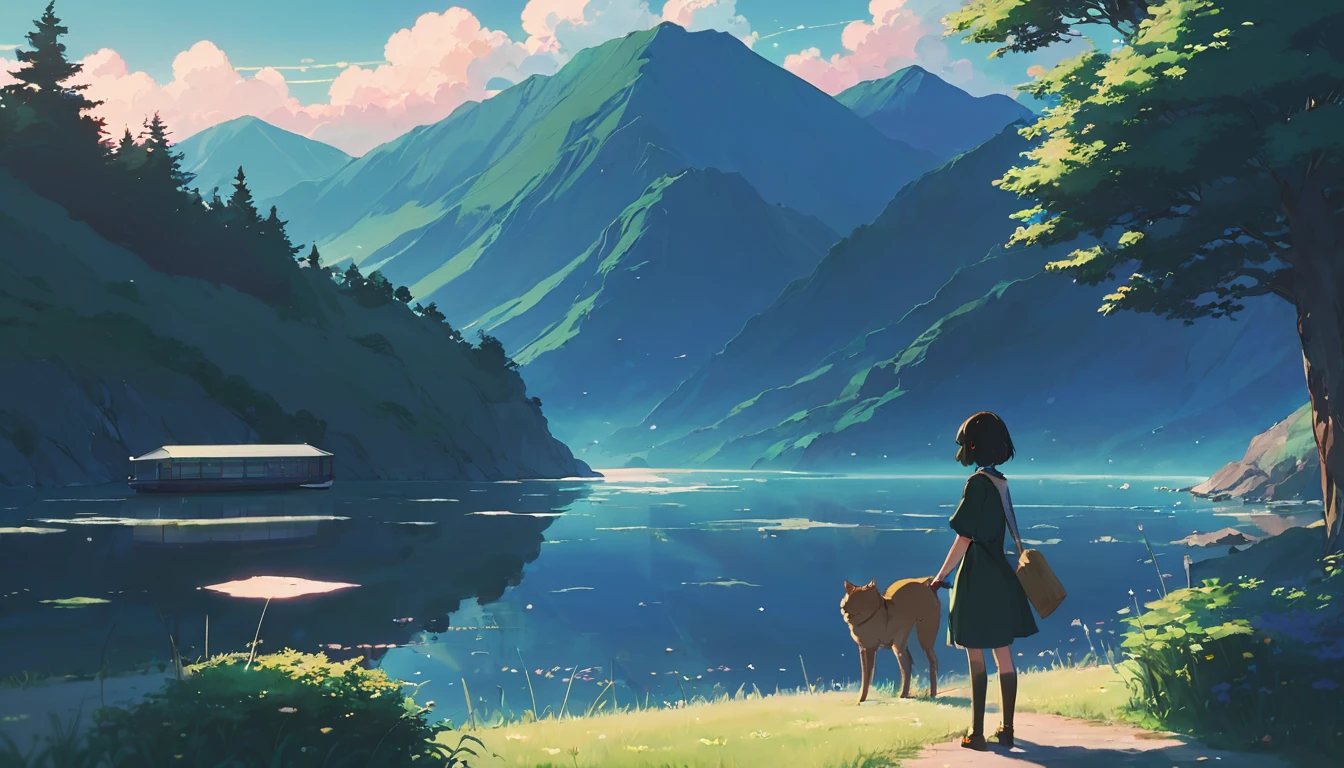 (Masterpiece:1.5), (Lofi anime Aesthetic:1.9), (best quality:1.5), anime style (([makoto shinkai])), makoto shinkai&#9, background anime full hd, conceptual artwork, tumblr, magical realism, cute anime, anime full hd, (anime movie backgrounds), Ultra range of scene details, Beautiful woman, long hair, beautiful and bright eyes, natural beauty body, (Lofi anime style), ((melhor qualidade)), ((obra de arte)), (detalhado), 1 garota, suéter ombro a ombro, lo-fi anime aesthetic, background beautiful, high quality