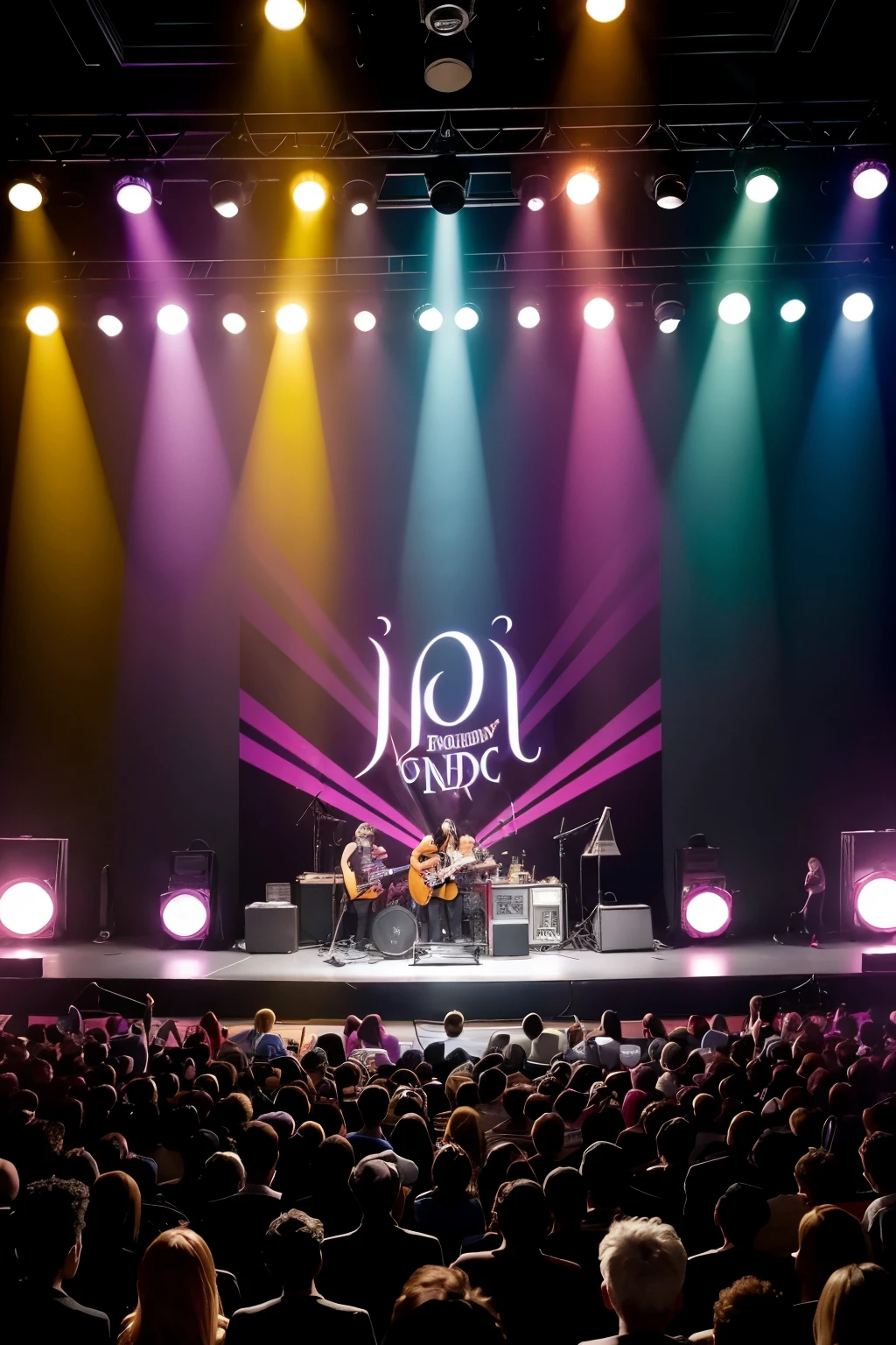 Magic Prompt

A dynamic scene from the movie Inside Out, featuring the five main characters: Joy, Sadness, Fear, Anger, and Disgust. They are all

on stage, bouncing enthusiastically and enjoying themselves a lot. A rock concert stage is set up, with a band of four members: Guitarist to the right of the stage, Bassist to the left, Drummer at the back, and Singer in front. Additional details include "Rock and Roll" written in English at the top of the image. Ensure that the atmosphere of the image conveys the energy and excitement of a rock concert.

Model

