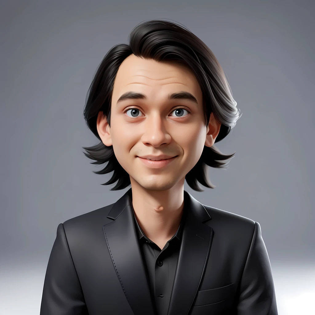 Young Man wearing a Graphic Hoodie, Facing the camera, Cartoon style, 8k. Dark gray background