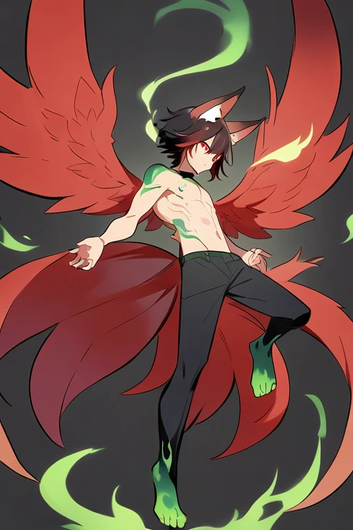 phoenix boy, phoenix wings, phoenix dick, cute phoenix boy, bright glowing wings