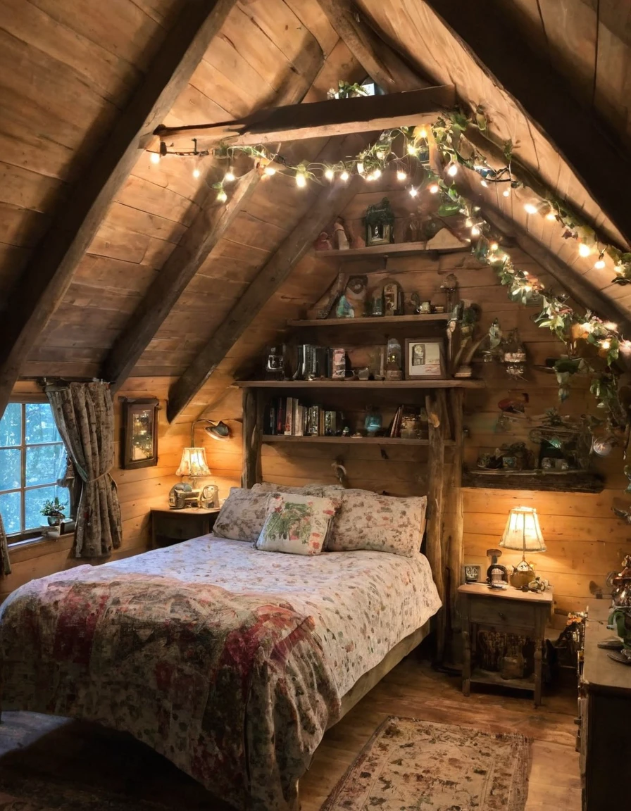  room, cozy room, cozy treehouse bedroom, small bedroom, cozy place, cozy bed, cottagecore hippie, thomas kinkade. cute cozy room, in an attic, cottagecore, cozy and peaceful atmosphere, pleasant cozy atmosphere, cottagecore!!, cabin in the woods Love this room.