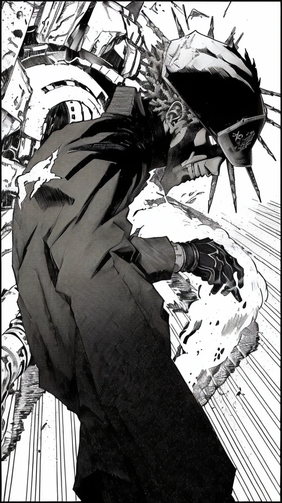 a black and white image of a man in a suit with a gun, black and white manga panel, afro samurai manga style, dorohedoro, in berserk manga, Tsutomu Nihei style, black and white manga page, from cryptid academia, Frank Miller Style, guts berserk, from berserk, detailed manga style