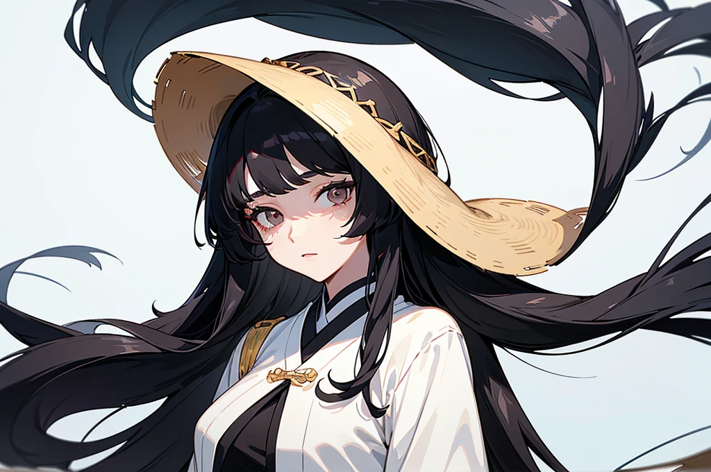 Illustration of a close up of a woman with long black hair and a black shirt, beautiful south korean woman, beautiful young korean woman, gorgeous young korean woman, black hime cut hair, female actress from korea, shoulder-length black hair, black wavy hair with bangs, sui ishida with black hair, shoulder length black hair, she has black hair with bangs, korean woman