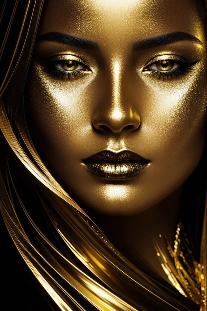 ❤️ Liquid Gold Woman’s Face | Digital Face Art
Abstract close-up of a woman’s face, featuring a dramatic combination of black and gold with flowing textures. This elegant artwork blends contemporary design with luxurious elements, perfect for adding a modern and sophisticated touch to any space.