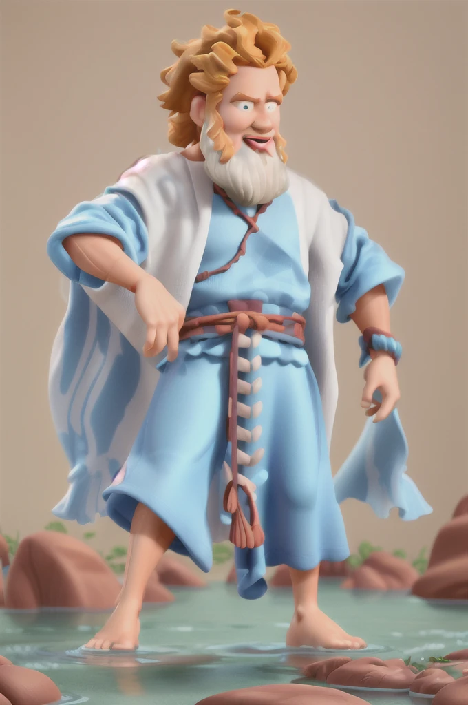 Moses, full body character, open arms, Disney Pixar style