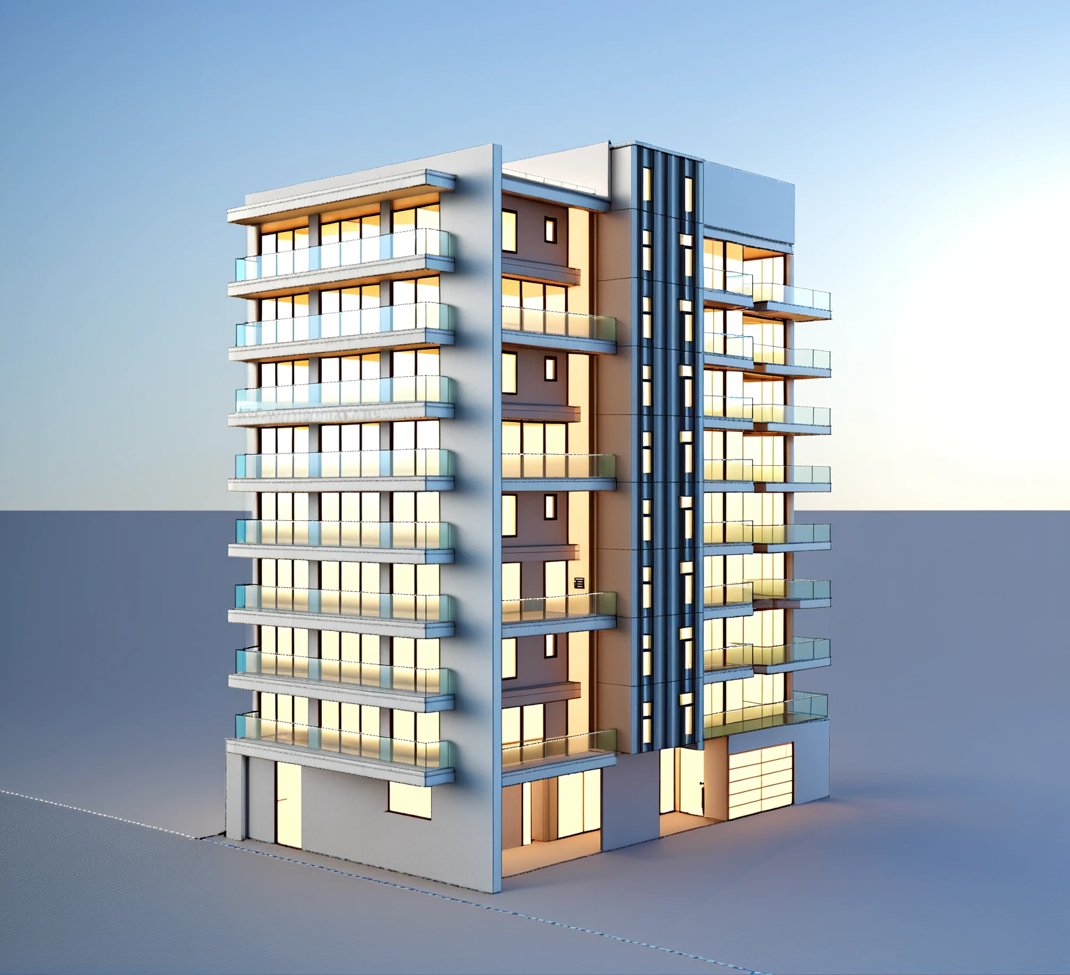 a close up of a building with a lot of windows and a sign, building facing, full building, perspective view, mid-view, front-view, pre-rendered, realistic building, rendered, mantra rendering, 3d rendering, 3 d rendering, elevation view, multistory building, an extremely detailed building, architectural render, detailed rendering, architecture render