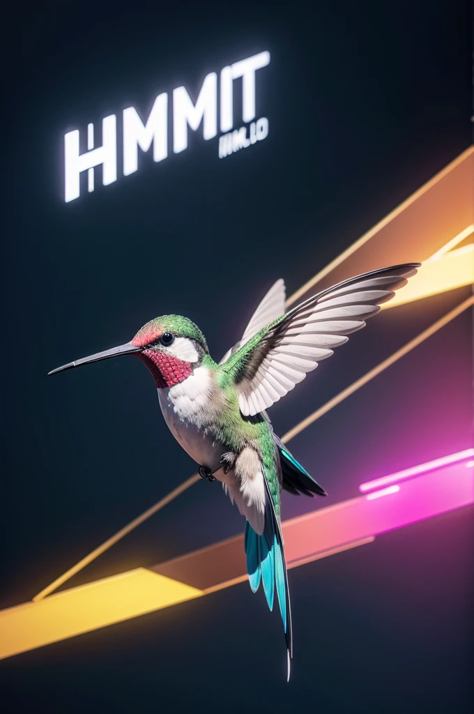 
create a modern logo with a hummingbird 4k