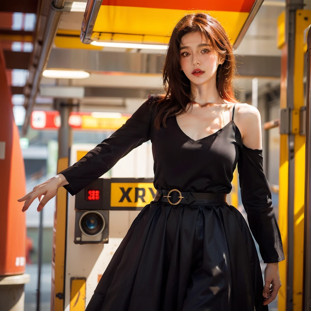 full body shot, Best quality, a 20y, (chubby:1.2), 1kazak girl, wearing bohemian woolen dress, big breast, (sexy:1.2) (redhead:1.2), hair blowing in the wind, moody, dep shadow, low key, posing in subway station, (perfect object:1.2), kodacrhome, (cinematic lighting:1.3), (ultra highres;1.3), highly detailed:1.3), masterpiece, sharp focus, beautiful film bokeh, surreal view, candid style, shot by zenit camera with 35mm lens, Portrait by annie leibovitz