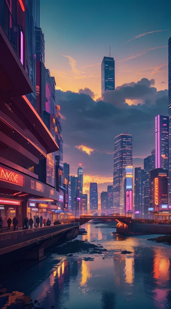 A futuristic cityscape emerges from the darkness, illuminated by vibrant red neon lights that snake through the city streets. The city is bathed in a colorful glow, creating a dynamic and electrifying atmosphere. The ultrasharp details of the buildings and architecture are visible, showcasing the meticulous craftsmanship and intricate design of the city's structures. The colors are saturated and vibrant, adding a sense of energy and life to the scene. The overall image quality is of the highest standard, with a resolution of 4k or higher, allowing for a level of detail that is truly breathtaking. The lighting in the scene is carefully designed, providing a studio-like atmosphere with dramatic highlights and shadows. The scene evokes a sense of excitement and wonder, inviting the viewer to explore the city and discover its hidden beauty. The image can be compared to an iPhone wallpaper, as it is stunning and captivating, worthy of being displayed on a mobile device for all to admire.